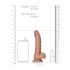 RealRock - tapadókorongos, herés dildó - 15,5cm (sötét natúr)