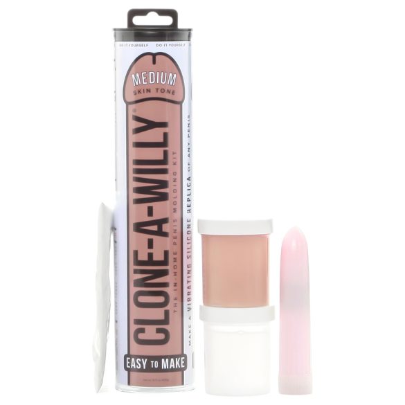 Clone-a-Willy - péniszmásoló szett vibrátorral (sötét natúr)