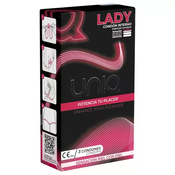 Uniq Lady - latexmentes, hipoallergén női óvszer (3 db)