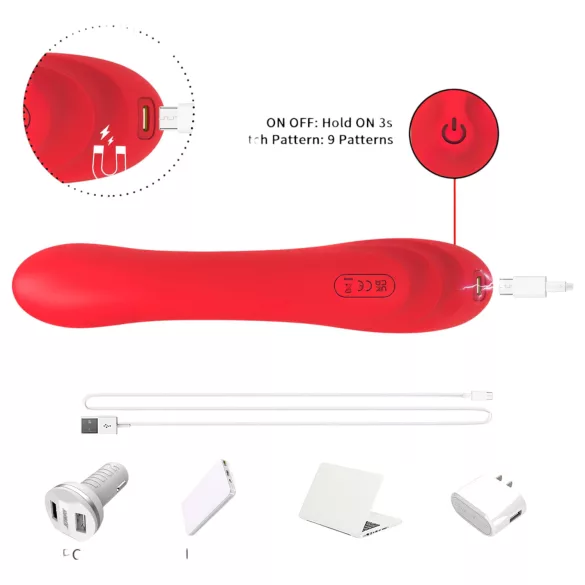 Bestoy - nyelves G-pont vibrátor (piros)