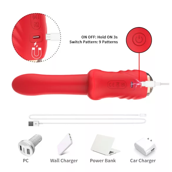 Bestoy - vízálló G-pont vibrátor (piros)