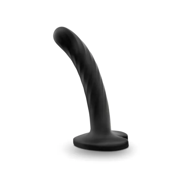 Temptasia Twist Small - tapadókorongos, csavart dildó (fekete)