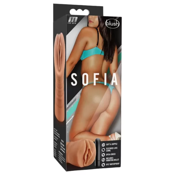 M For Men Sofia - vibrációs műpunci maszturbátor (testszínű)