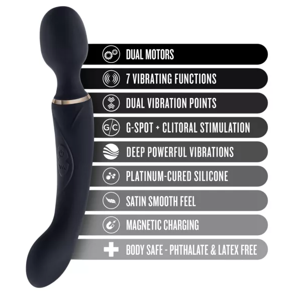 Blush Lush - 2 az 1-ben wand masszírozó és G-pont vibrátor (fekete)