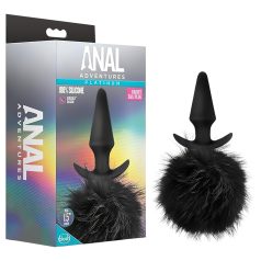 Anal Adventures Platinum - anál plug nyuszifarokkal (fekete)   Anal Adventures Platinum - anál plug nyuszifarokkal (fekete)