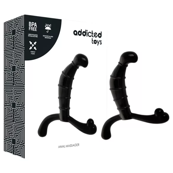 Addicted Toys - prosztata masszírozó és gátizgató dildó (fekete, 11,3 cm)