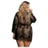 Subblime Queen Plus - csipke köntös szett (fekete, XL-2XL)