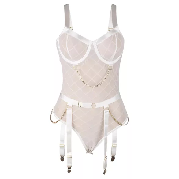 Subblime 954291 - fehér láncos, áttetsző body szett (L-XL)