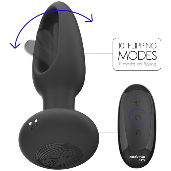 Addicted Toys - mozgó nyelves análvibrátor (fekete)