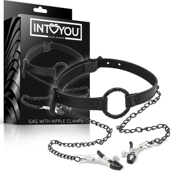 INTOYOU - szájpecek bimbócsipesszel (fekete)