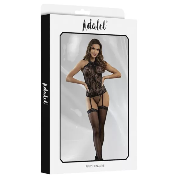 Adalet Nicole - csipkés necc fehérnemű szett (fekete)