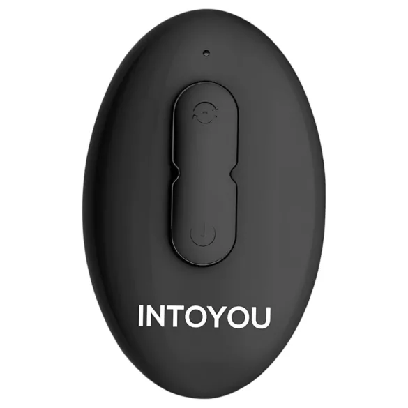 IntoYou Bruce - rádiós forgó prosztata vibrátor dupla gyűrűvel (fekete)