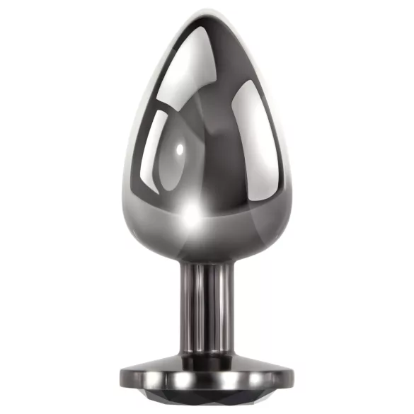 Evolved Black Gem - fém anál plug szett, fekete kővel (ezüst)