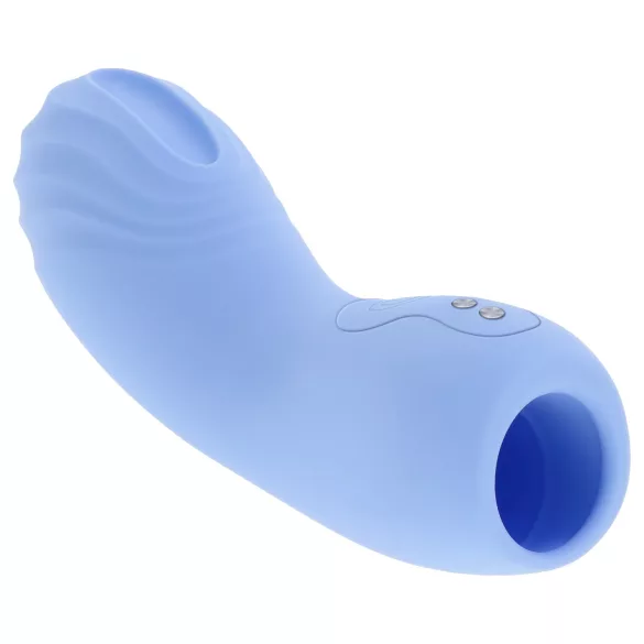Evolved - textúrált szilikon ujjvibrátor csiklóizgató (kék)