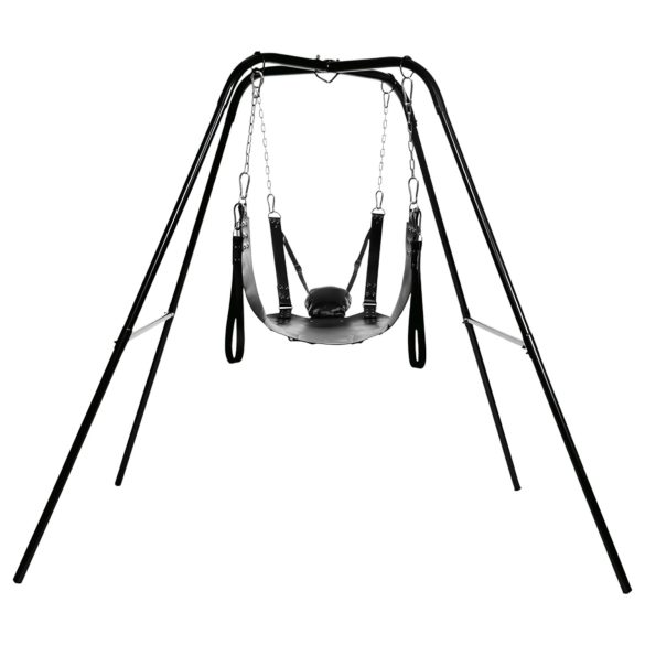 XR Brands - Sex sling állvánnyal (fekete)