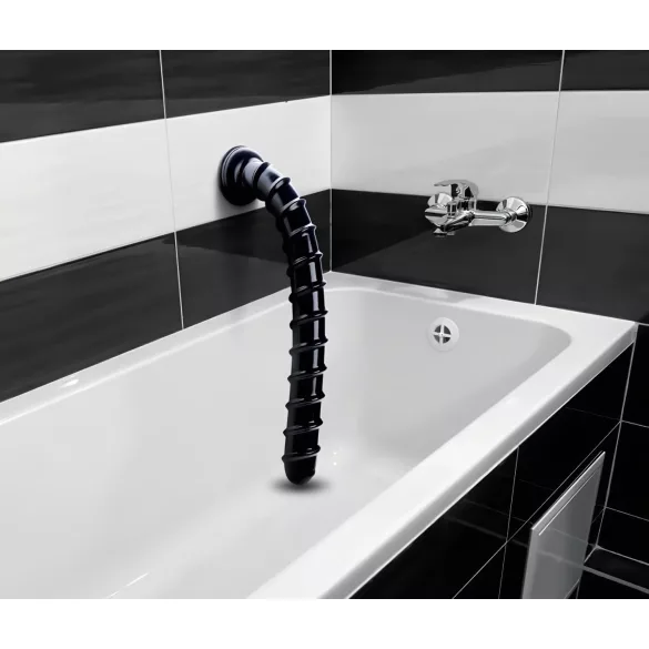 Hosed Swirl Tchick Anal Snake 18 - csavart, extra hosszú anál dildó (fekete)
