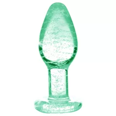   Booty Sparks Glow in the Dark S - üveg anál plug (átlátszó)