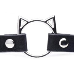   Master Series Kinky Kitty - nyakörv cica fej karikával (fekete)