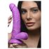 XR Brands POP - tapadótalpas, herés dildó - 19 cm (lila)