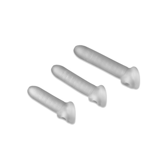 Fat Boy Micro Ribbed - péniszköpeny (17cm) - fehér