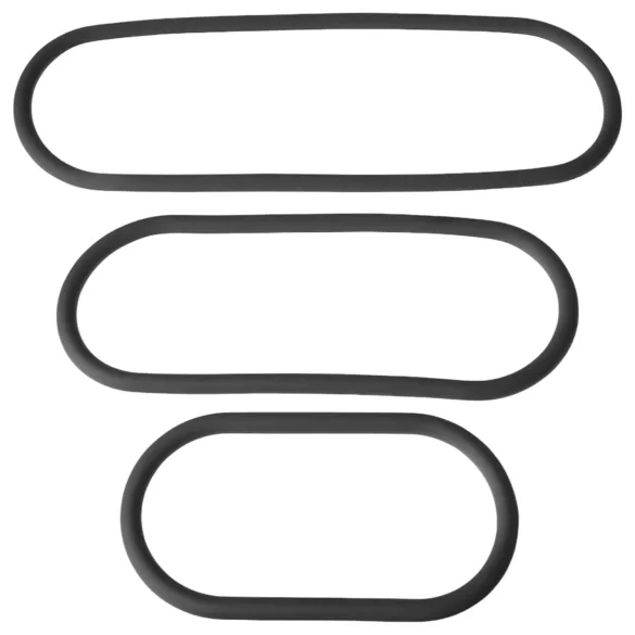 Perfect Fit Slim Wrap - vékony péniszgyűrű szett (fekete, 3 db)