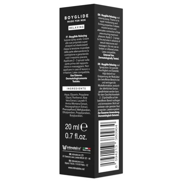 Intimateline Boyglide - anál lazító spray férfiaknak (20 ml)