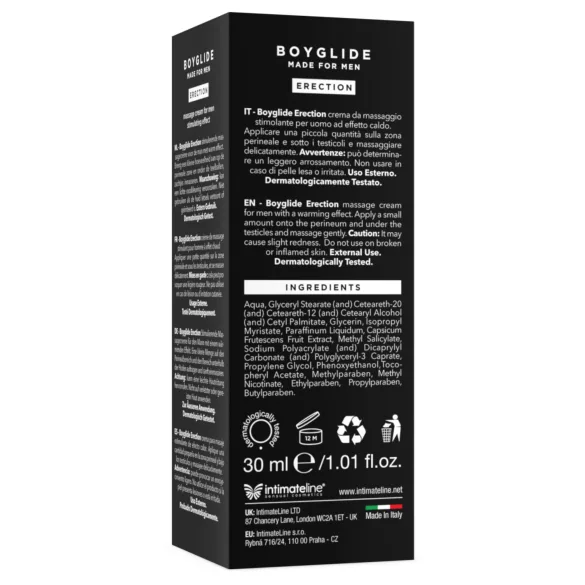 Intimateline Boyglide Erection - serkentő intim krém férfiaknak (30 ml)