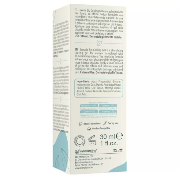 Intimateline Luxuria BIO - hűsítő izgató gél nőknek (30ml)