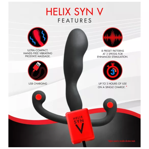 Aneros Helix Syn V - akkus prosztata vibrátor (fekete) - 12,7 cm