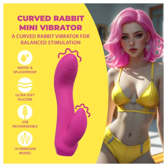 Loveline - íves nyuszis, csiklókaros mini vibrátor (rózsaszín)