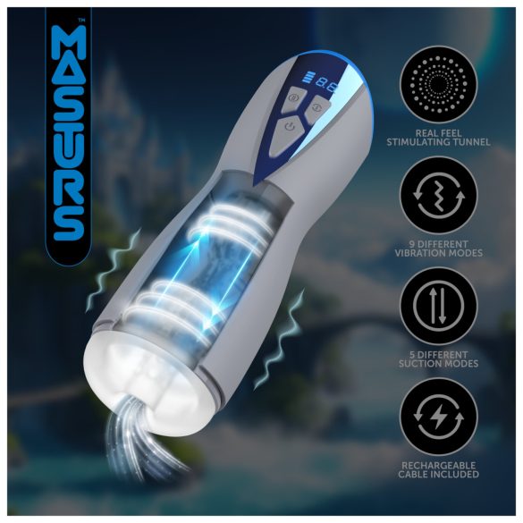 Masturs Eloa - szívó-rezgő AR maszturbátor (szürke)