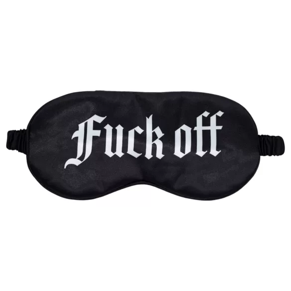 Ouch! Fuck Off - feliratos szatén BDSM szemmaszk (fekete)