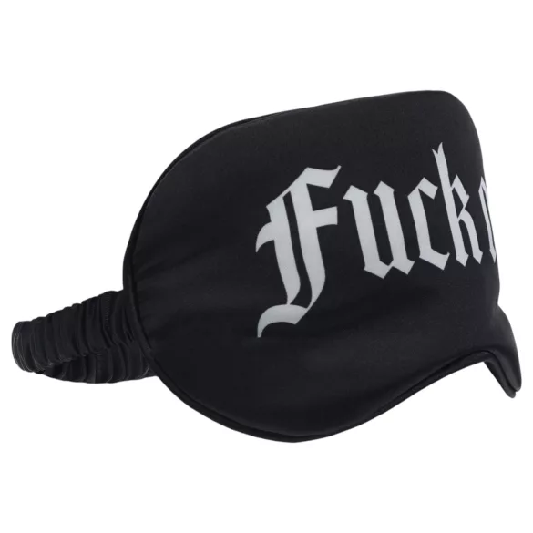 Ouch! Fuck Off - feliratos szatén BDSM szemmaszk (fekete)