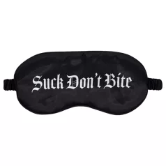   Ouch! Suck Don't Bite - feliratos szatén BDSM szemmaszk (fekete)