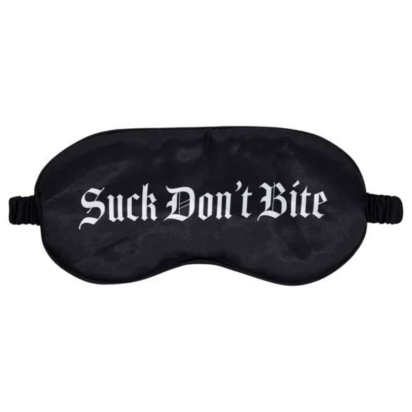Ouch! Suck Don't Bite - feliratos szatén BDSM szemmaszk (fekete)