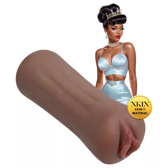 XKIN Beauty Queen Lulu - élethű műpunci maszturbátor (sötét testszínű)