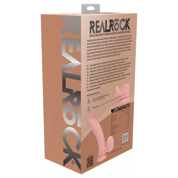 RealRock - dupla sűrűségű élethű vibrátor (testszínű) - 15 cm