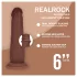 RealRock - dupla sűrűségű élethű dildó (barna, 15,5 cm)