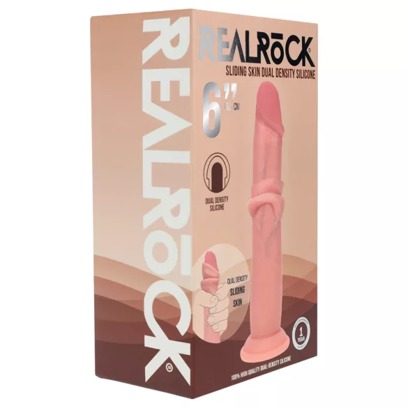 RealRock - dupla sűrűségű élethű dildó (testszínű, 15,5 cm)