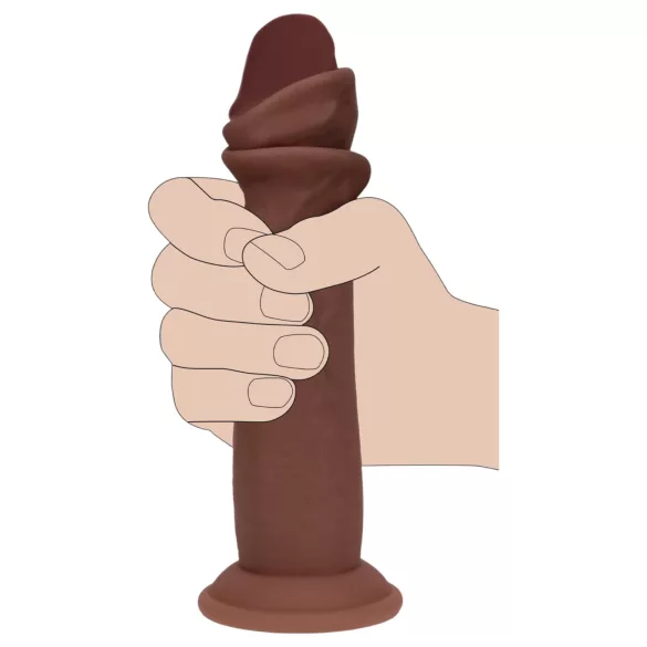 RealRock - dupla sűrűségű élethű dildó (barna, 18,5 cm)