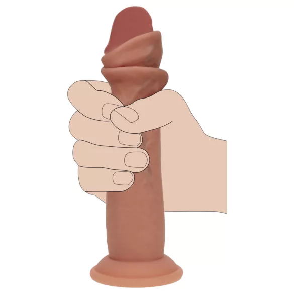 RealRock - dupla sűrűségű élethű dildó (napbarnított, 18,5 cm)