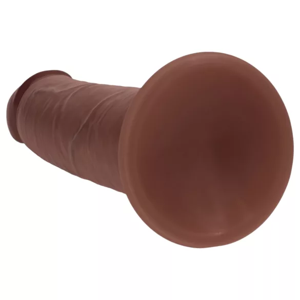 RealRock - dupla sűrűségű élethű dildó (barna, 20,5 cm)