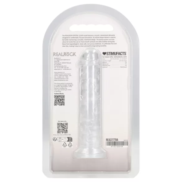 RealRock - élethű dildó tapadókoronggal (átlátszó) - 12,7 cm