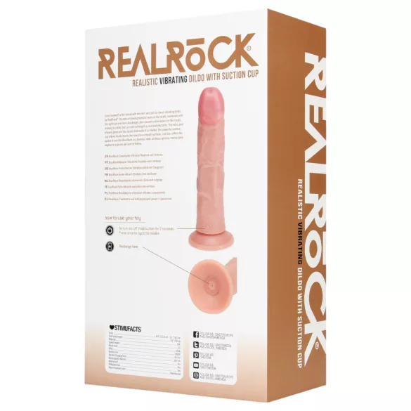 RealRock - élethű tapadókorongos vibrátor (natúr, 20,5 cm)