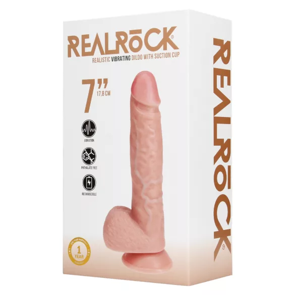 RealRock - natúr élethű, tapadókorongos vibrátor (18 cm)
