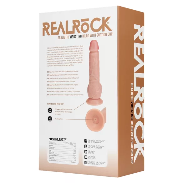 RealRock - natúr élethű, tapadókorongos vibrátor (18 cm)