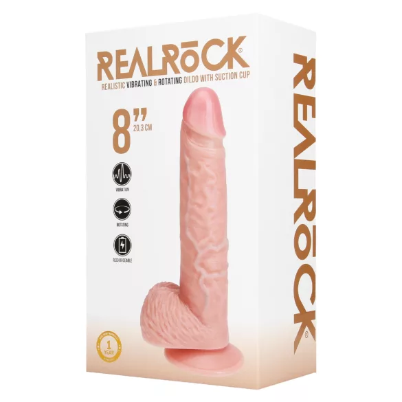 RealRock - élethű, forgó vibrátor (natúr, 20,5 cm)