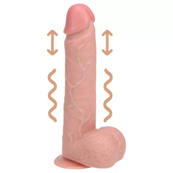 RealRock - tapadókorongos lökő vibrátor (natúr, 20,5 cm)