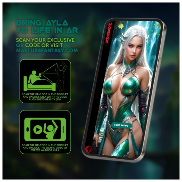 Masturs Ayla - nyögő szívó-rezgő AR maszturbátor (zöld)