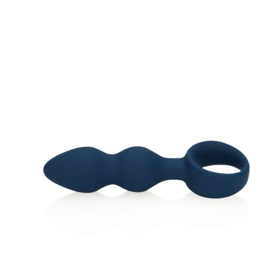 Loveline - anál dildó fogógyűrűvel - közepes (kék)